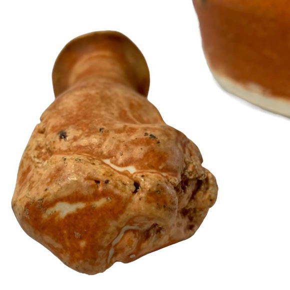 Brutalist Decanter Studio Art Pottery Sanded Slip Glaze Hand Formed Stopper - Picture 6 of 10